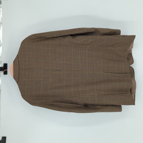 T. Harris Houndstooth Lambswool Sports Coat Blazer Brown L Business casual - Picture 2 of 10